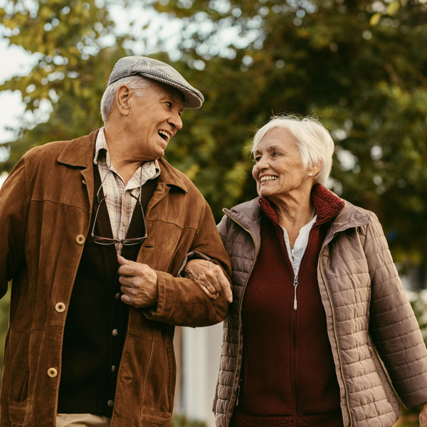 senior couple on walk